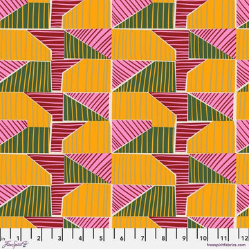 Echoes in Colour by Kitty McCall - Patchwork Kites, Solar Patchwork Kites Solar | Echoes in Colour Fabric by Kitty McCall