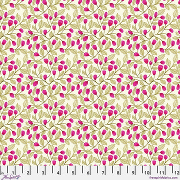 Springtime Splendour by Kirsten Katz - Bramble Bush, Vanilla Bramble Bush - Springtime Splendour by Kirsten Katz Quilting Fabric
