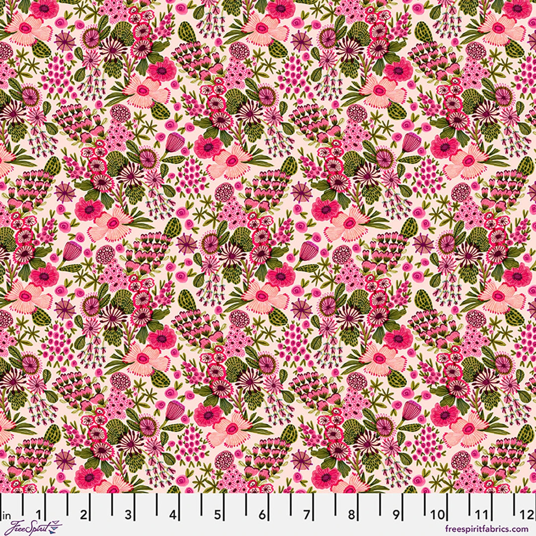 Springtime Splendour by Kirsten Katz - Cottage Garden, Blush Cottage Garden - Springtime Splendour by Kirsten Katz Fabric