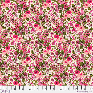 Springtime Splendour by Kirsten Katz - Cottage Garden, Blush Cottage Garden - Springtime Splendour by Kirsten Katz Fabric
