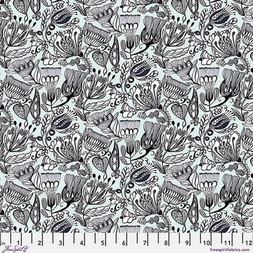 Springtime Splendour by Kirsten Katz - Botanika, Mist Botanika - Springtime Splendour by Kirsten Katz Quilting Fabric
