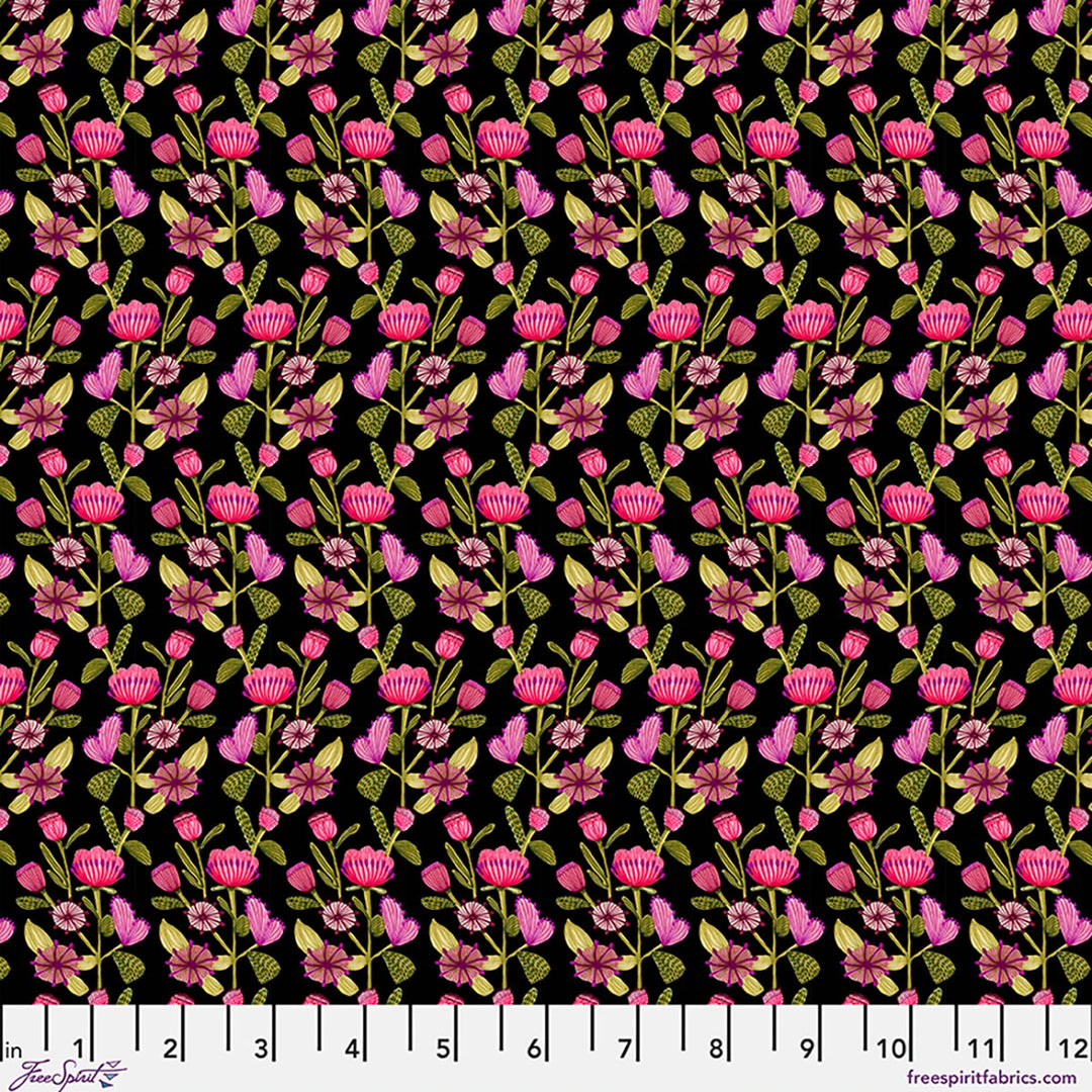 Springtime Splendour by Kirsten Katz - Petal Path, Licorice Petal Path - Springtime Splendour by Kirsten Katz Quilting Fabric
