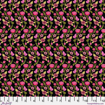 Springtime Splendour by Kirsten Katz - Petal Path, Licorice Petal Path - Springtime Splendour by Kirsten Katz Quilting Fabric
