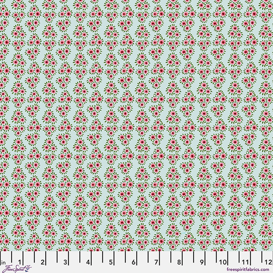 Springtime Splendour by Kirsten Katz - Rosette, Mist Rosette - Springtime Splendour by Kirsten Katz Quilting Fabric