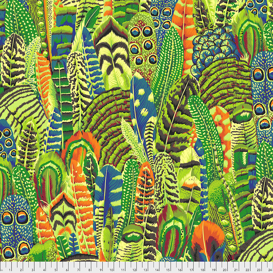 Feathers, Lime - Kaffe Fassett Collective