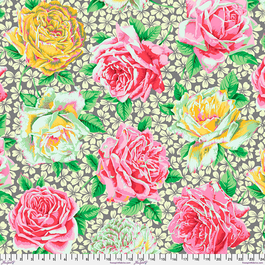 Rose Bloom, Grey - February 2026 Kaffe Fassett Collective