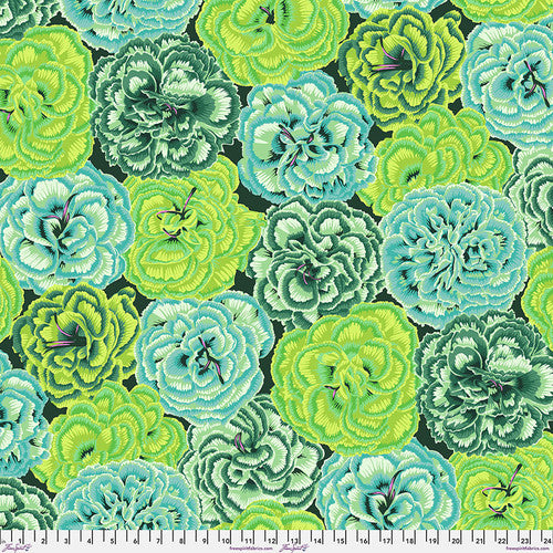 Green floral fabric pattern