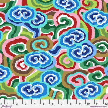 Kaffe Fassett Collective August 2026, Cloud Scrolls, Blue Fabric Kaffe Fassett Collective by Philip Jacobs - Cloud Scrolls, Blue Fabric