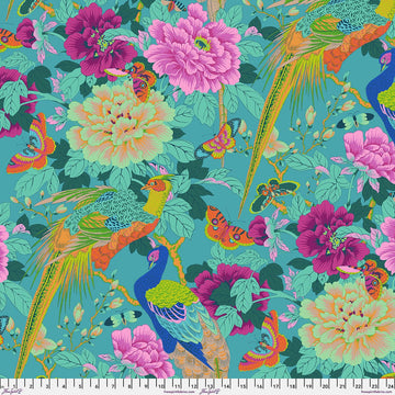 Kaffe Fassett Collective August 2026, Birds and Bees, Blue Fabric Kaffe Fassett Collective by Philip Jacobs - Birds and Bees, Blue Fabric