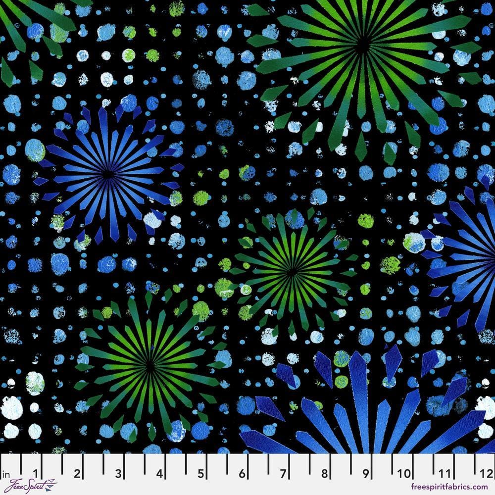 Radiant Grove by Sue Penn - Midnight Bloom, Black Midnight Bloom Black | Radiant Grove Fabric by Sue Penn