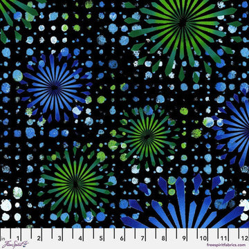 Radiant Grove by Sue Penn - Midnight Bloom, Black Midnight Bloom Black | Radiant Grove Fabric by Sue Penn
