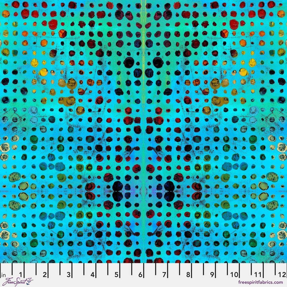 Radiant Grove by Sue Penn - Small Glow, Light Blue Small Glow Light Blue | Radiant Grove Fabric by Sue Penn
