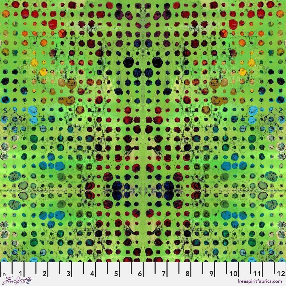 Radiant Grove by Sue Penn - Small Glow, Light Green Small Glow Light Green | Radiant Grove Fabric by Sue Penn