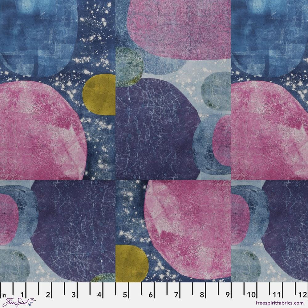 Into Focus by Sarah Sczepanski - Strawberry Moon, Midnight Strawberry Moon Midnight | Into Focus Fabric by Sarah Sczepanski