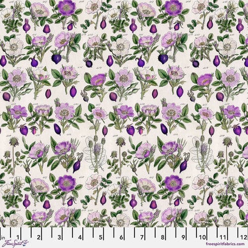 Purple floral fabric pattern