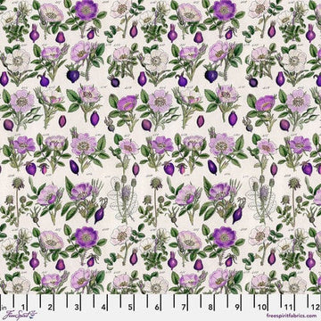 Purple floral fabric pattern