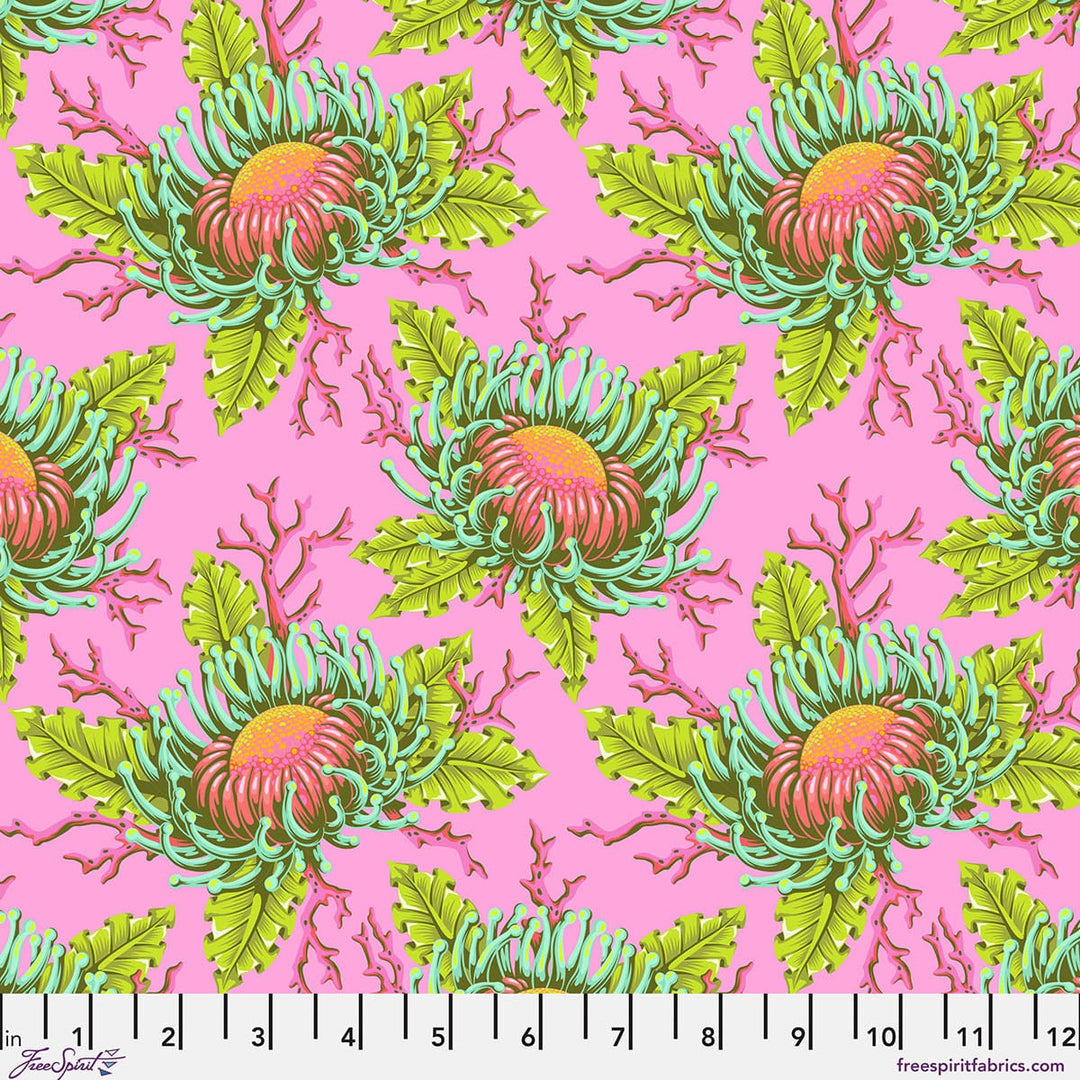 Floral Reef by Tula Pink - Friends and Anemones, Coralline