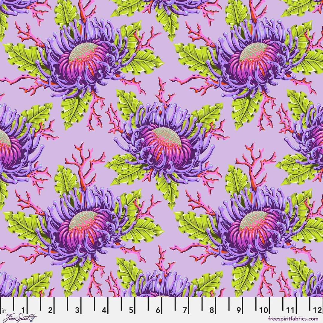 Floral Reef by Tula Pink - Friends and Anemones, Ultraviolet