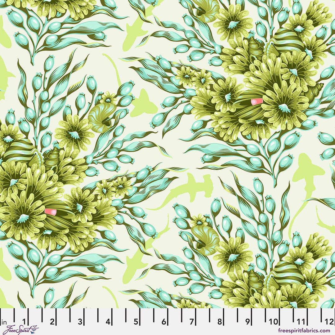 Floral Reef by Tula Pink - Shadow Sharks, Seagrass