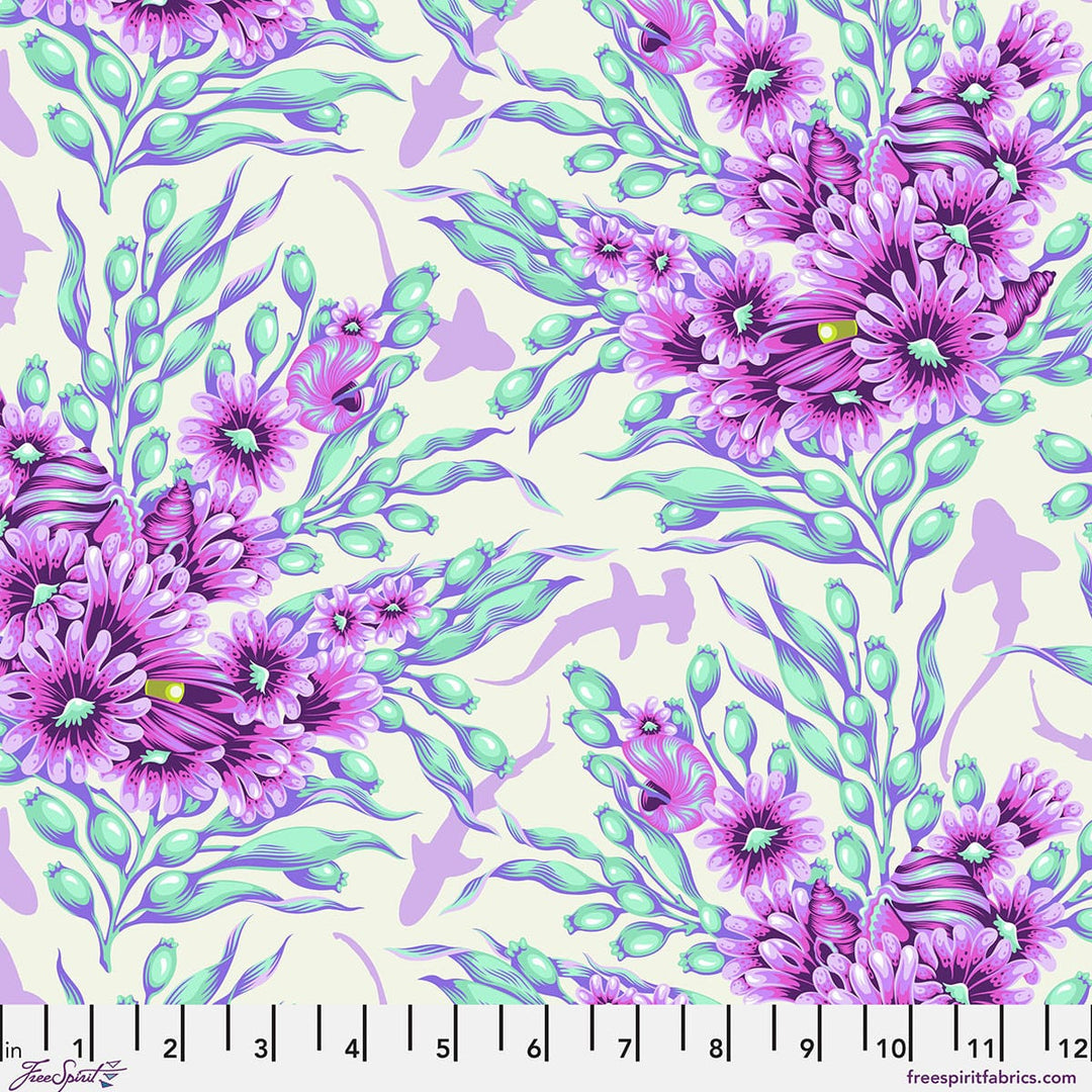 Floral Reef by Tula Pink - Shadow Sharks, Ultraviolet