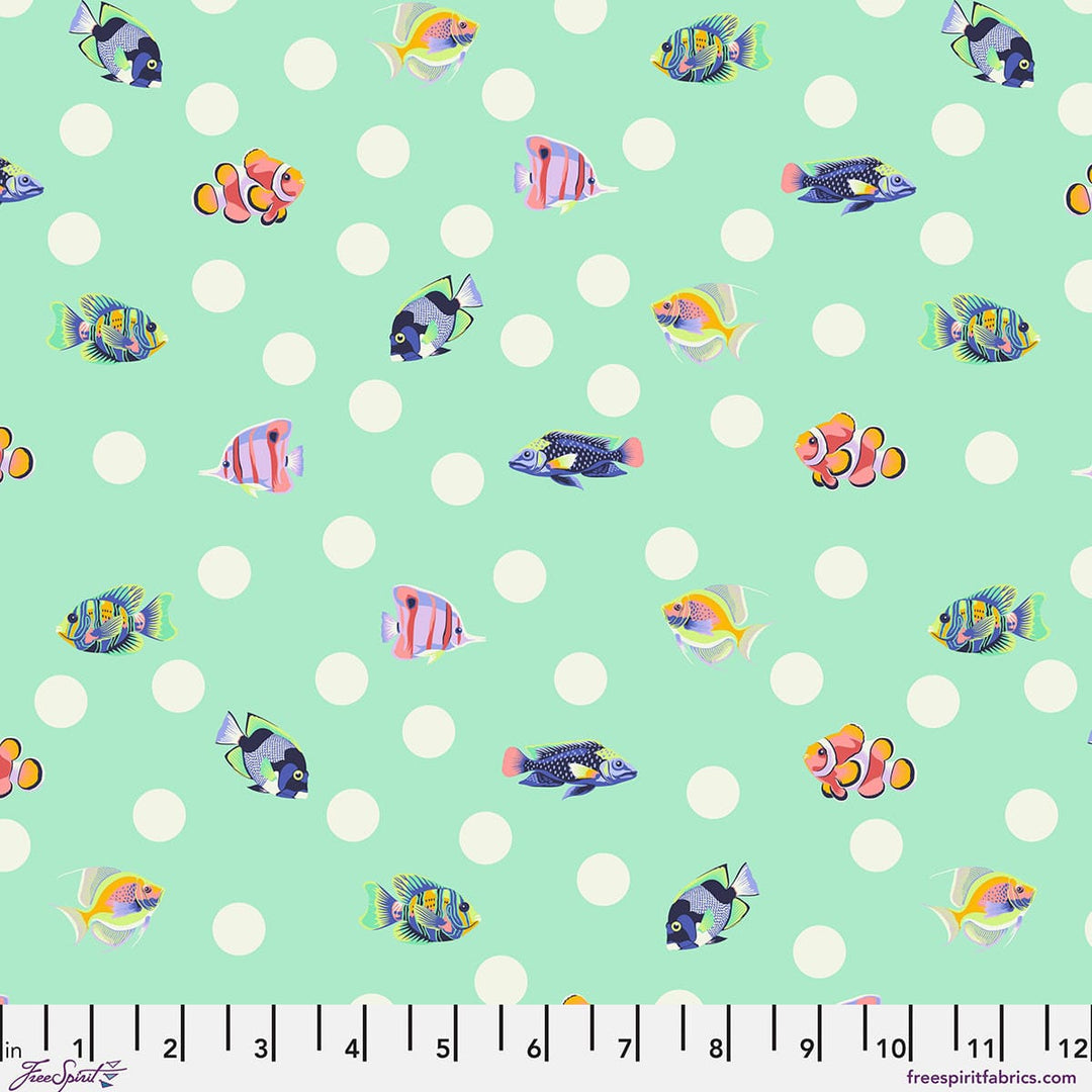 Floral Reef by Tula Pink - School Crossing, Seafoam