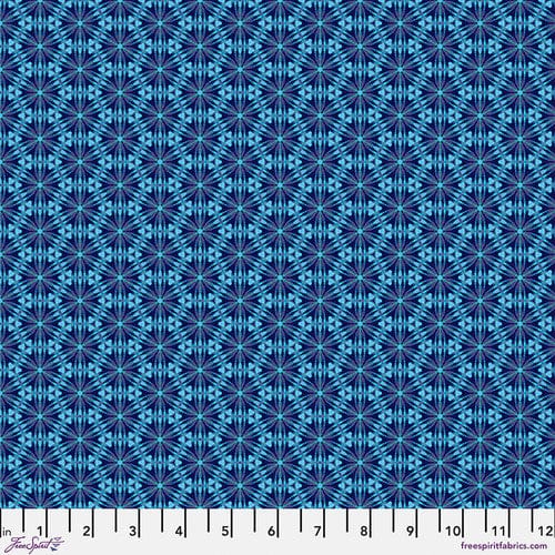 Sapphire blue patterned fabric