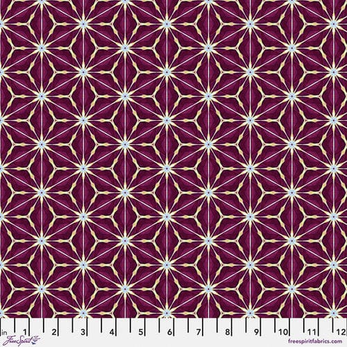 Claret geometric fabric pattern