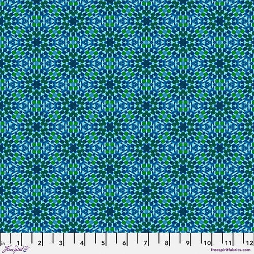 Viridian fabric geometric pattern