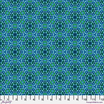 Viridian fabric geometric pattern