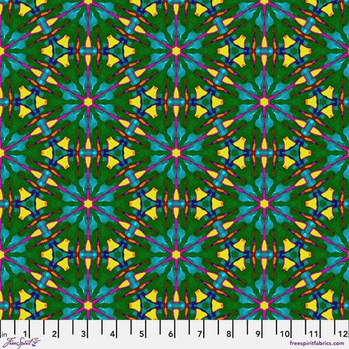 Psychedelic geometric fabric pattern