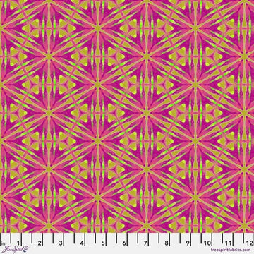 Confetti floral fabric pattern in pink and yellow