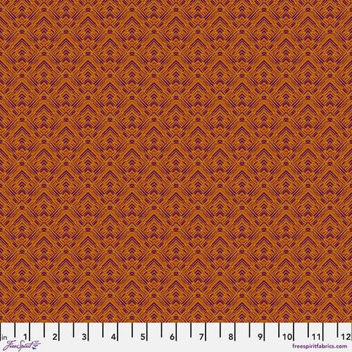 Saffron fabric pattern PWWR068 with geometric design