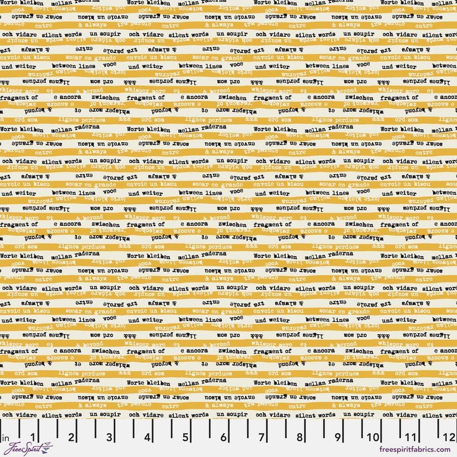 Ampersand by Zen Chic - Between the Lines, Yellow Between the Lines Yellow | Zen Chic Ampersand Quilting Fabric