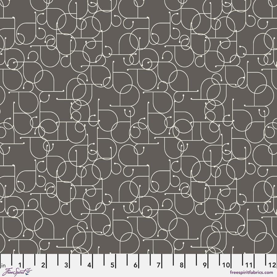 Ampersand by Zen Chic - Loop, Flint Loop Flint | Ampersand by Zen Chic for FreeSpirit Cotton Fabric