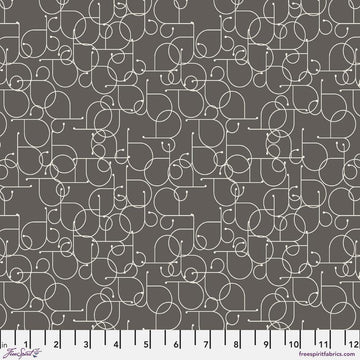 Ampersand by Zen Chic - Loop, Flint Loop Flint | Ampersand by Zen Chic for FreeSpirit Cotton Fabric