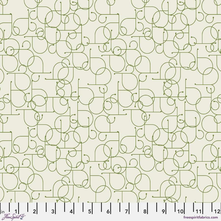 Ampersand by Zen Chic - Loop, Sprout Loop Sprout | Ampersand by Zen Chic for FreeSpirit Cotton Fabric