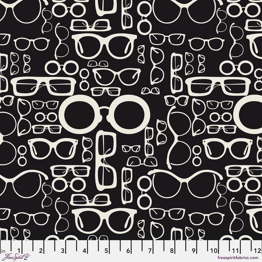 Ampersand by Zen Chic - Specs, Charcoal Specs Charcoal | Ampersand by Zen Chic Cotton Quilting Fabric