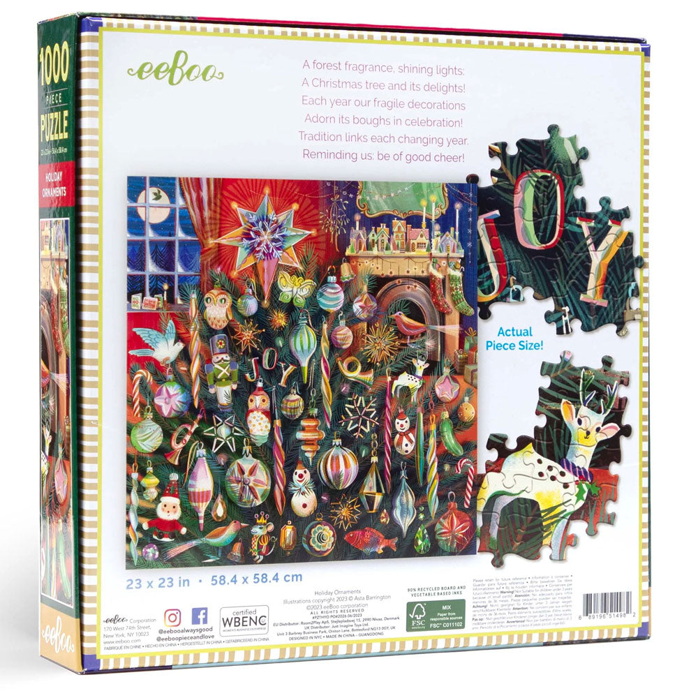 Holiday Ornaments 1000 Piece Puzzle by eeBoo