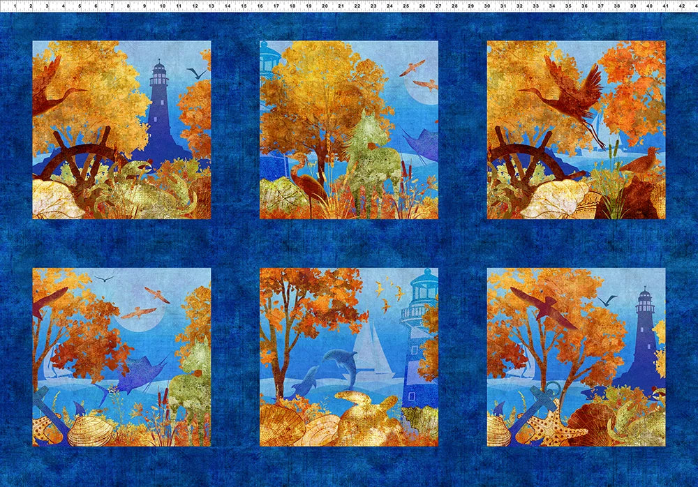 All Blue Ridge Shop-Hop 2026 Fabric - Ocean Panel