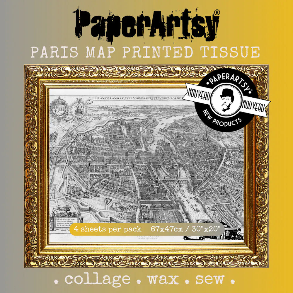 Printed Collage Tissue Paper Hot Picks - Paris Map