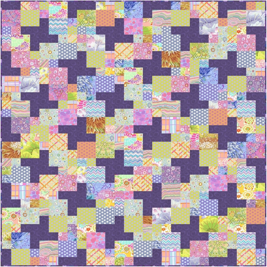 Peanut Butter Pinwheel quilt in Sorbet colors