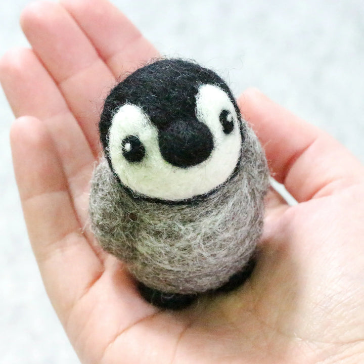 Handmade felt penguin figurine