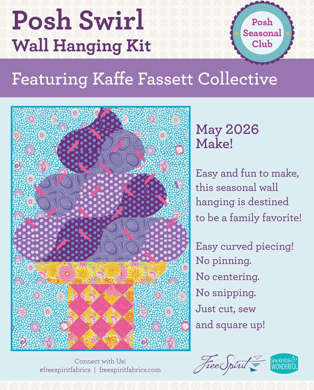 Posh Swirl Wall Hanging Kit by Sew Kind of Wonderful