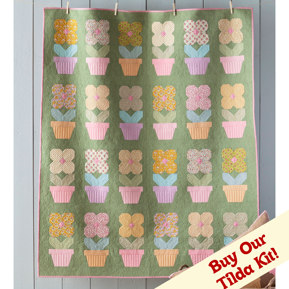 Potted Flowers Quilt Kit, Tilda Creating Memories fabrics