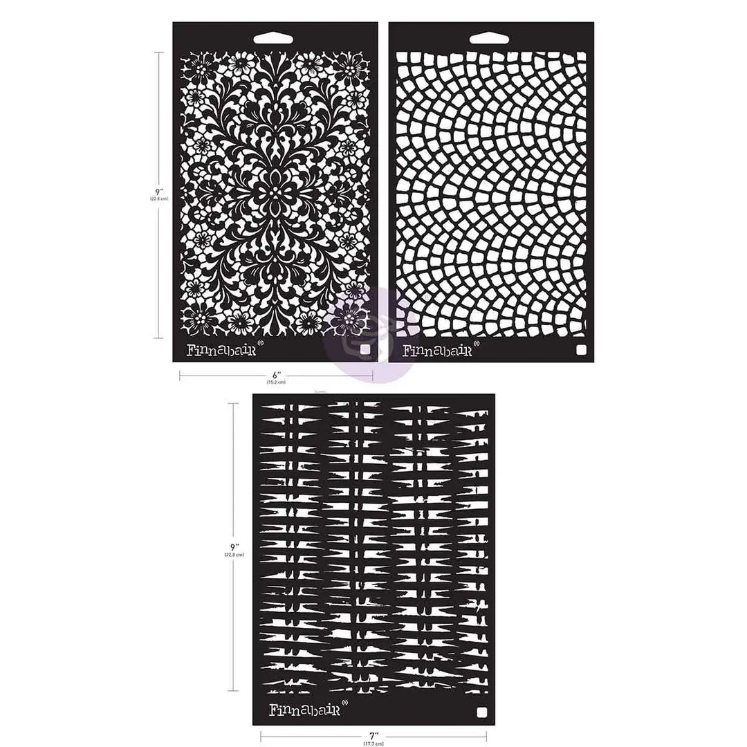 Finnabair Stencil Set - Knots & Knits (3 stencils) Limited Edition!