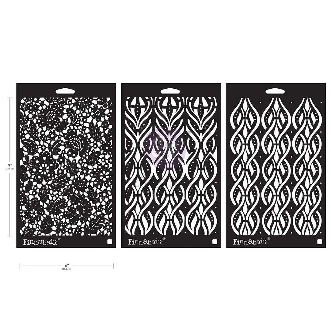 Finnabair Stencil Set - Victorian Tiles (3 stencils) Limited Edition!