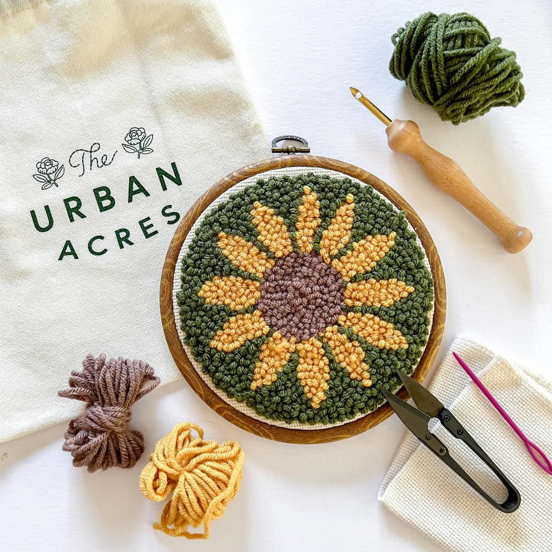 Punch needle sunflower box kit by Urban Acres