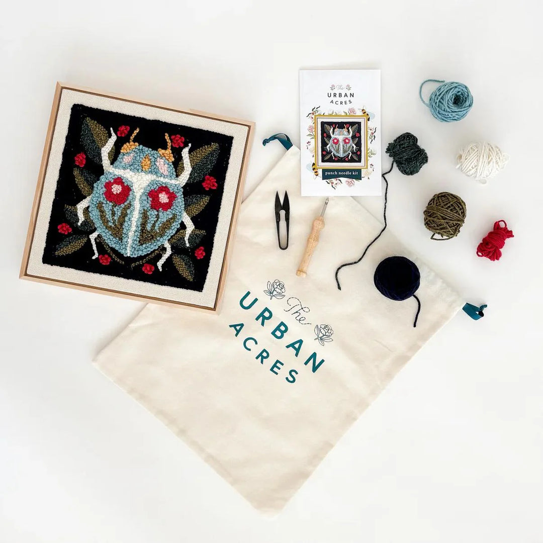 Punch needle Spring Beetle Box Kit by Urban Acres