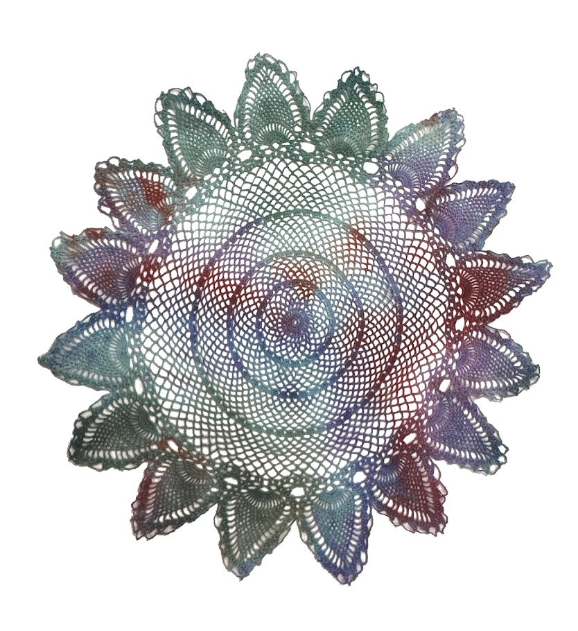 Rainbow Dyed Doily - Sunflower
