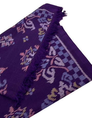 Traditional Handwoven Ikat Fabric from Indonesia, Purple Floral Sold per 1/2 Yard Traditional Handwoven Ikat Fabric from Indonesia, Purple Floral Sold per 1/2 Yard